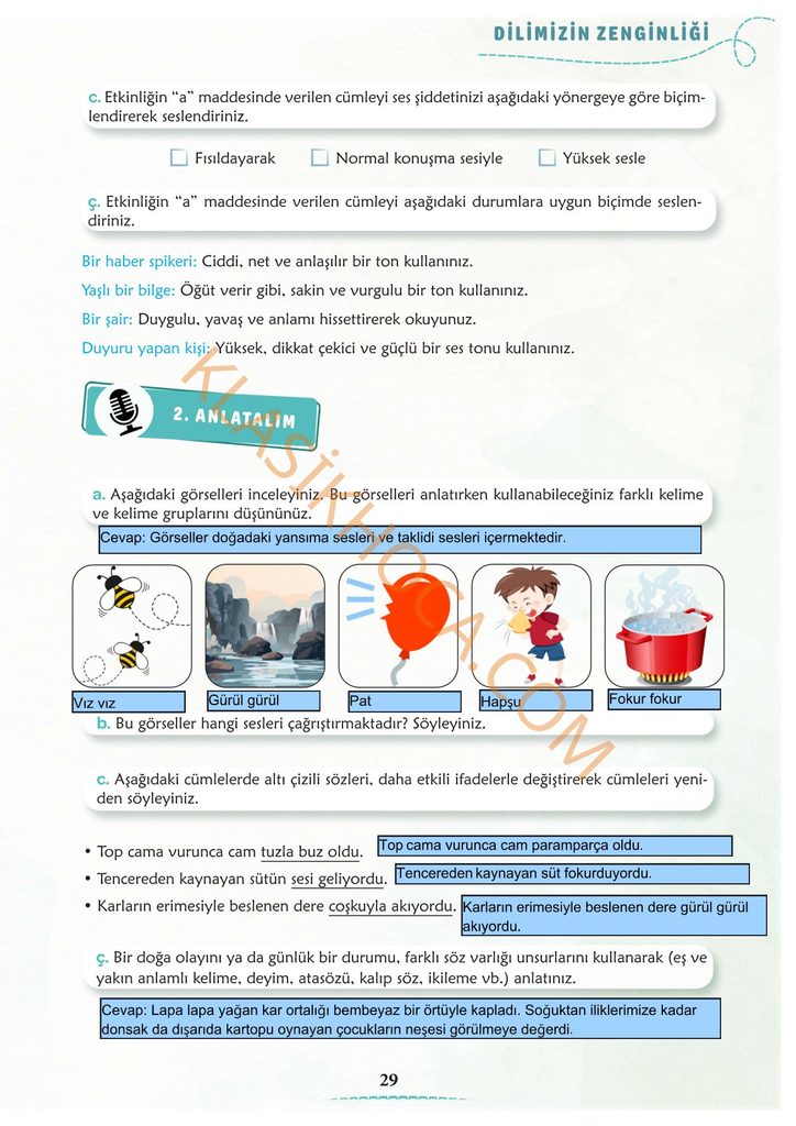 Türkçenin Beyliği Metni Cevapları 6. Sınıf Türkçe 1. Kitap 