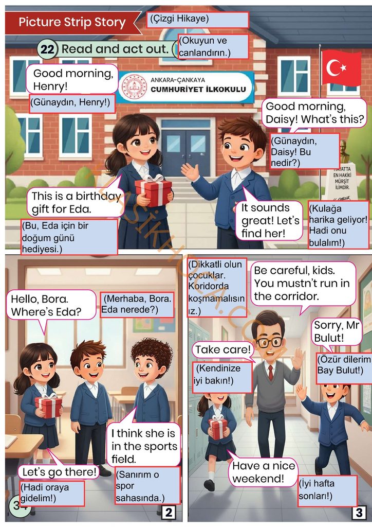 3. Sınıf İngilizce Ders Kitabı Sayfa 29-30-31-32-33-34-35-36 Cevapları