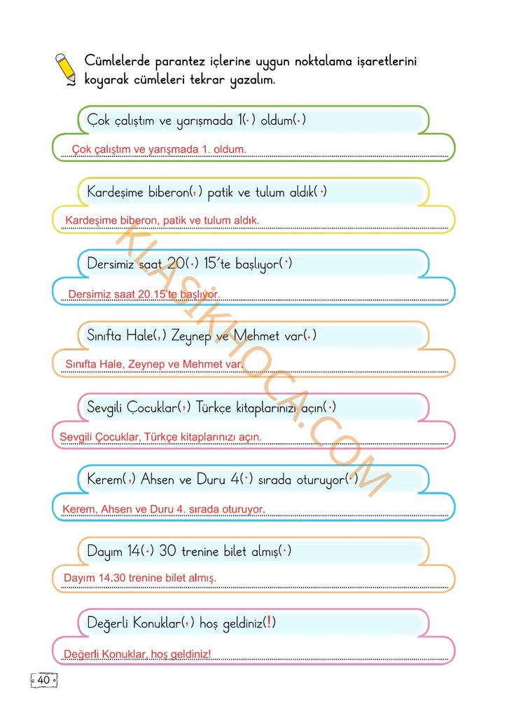 2. Sınıf Türkçe Kitabı Sayfa 33-34-35-36-37-38-39-40 Cevapları 1. Kitap