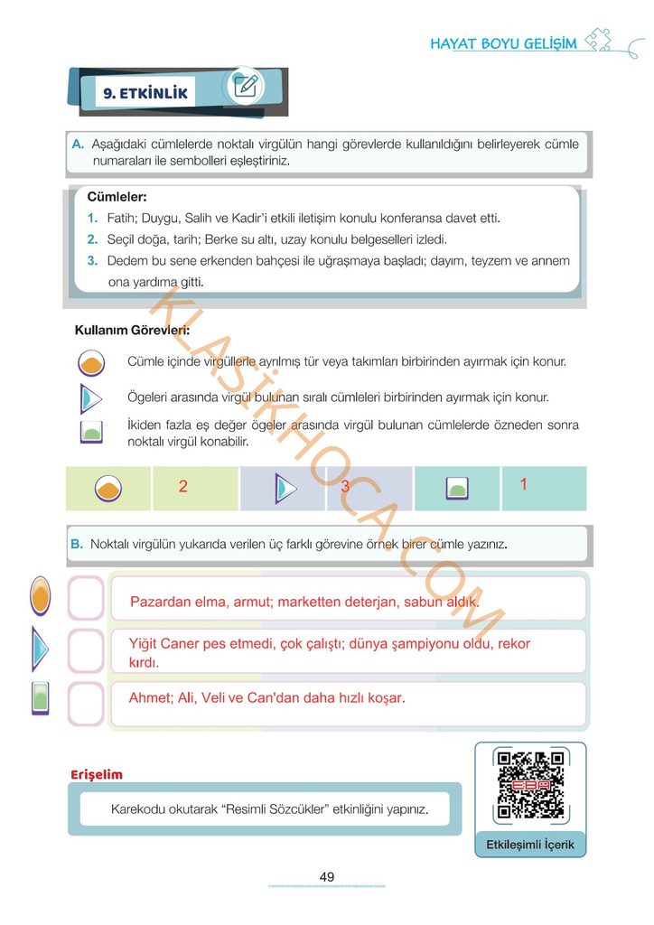 7. Sınıf Türkçe Kitabı Sayfa 42-43-44-45-46-47-48-49-50 Cevapları 1. Kitap